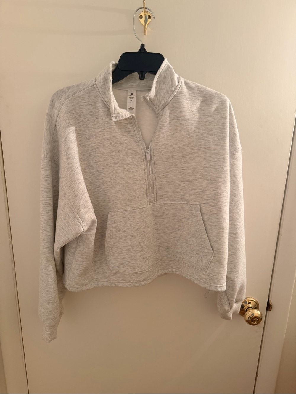 Yogalicious Light Gray Half-Zip Pullover